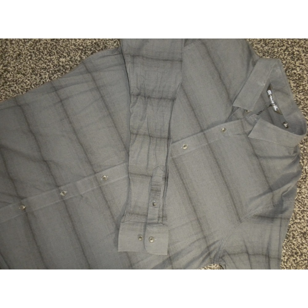 Travis Mathew Shirt L Black Zeke Button Up Striped Long Sleeve Stretch Golf NWOT